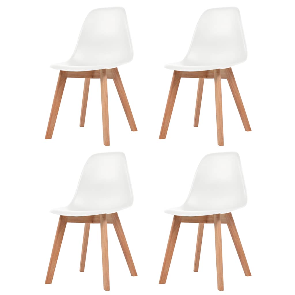 Cadeiras de jantar 4 pcs plástico branco