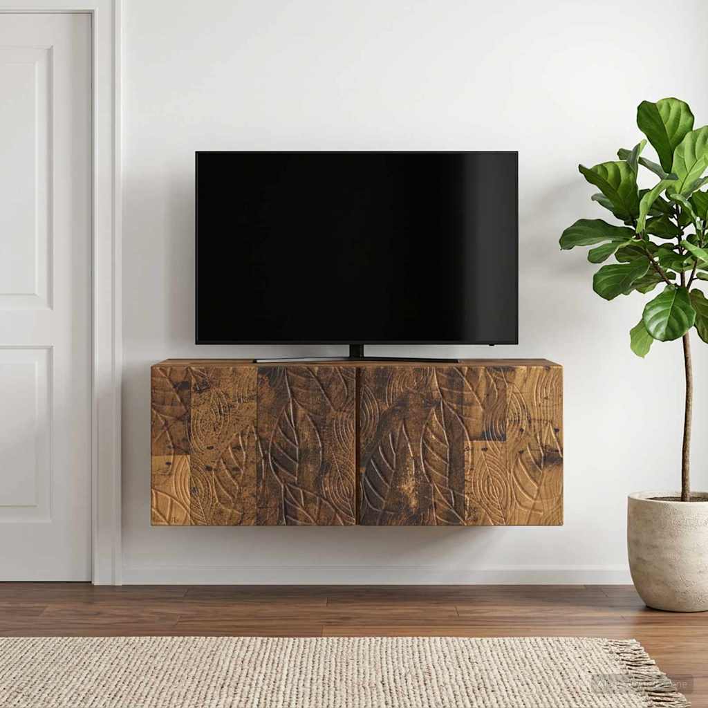 Gabinete de TV de parede 78,5 x 31 cm madeira antiga