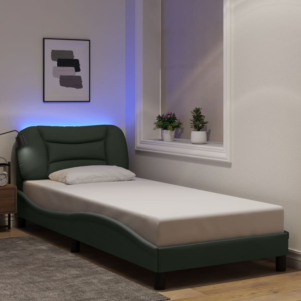 Estrutura de cama com LED sem colchão hvar 90x200 cm tecido