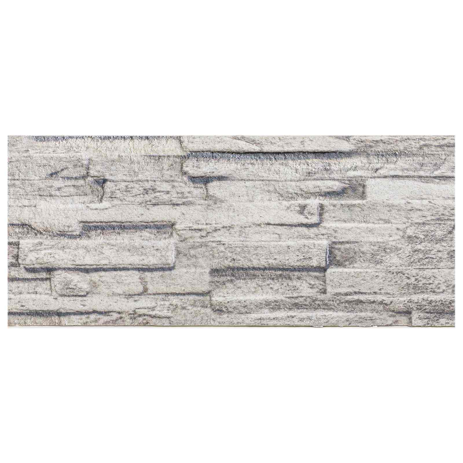 Painéis de parede 10 unid. 100 x 25 cm cinzento-claro