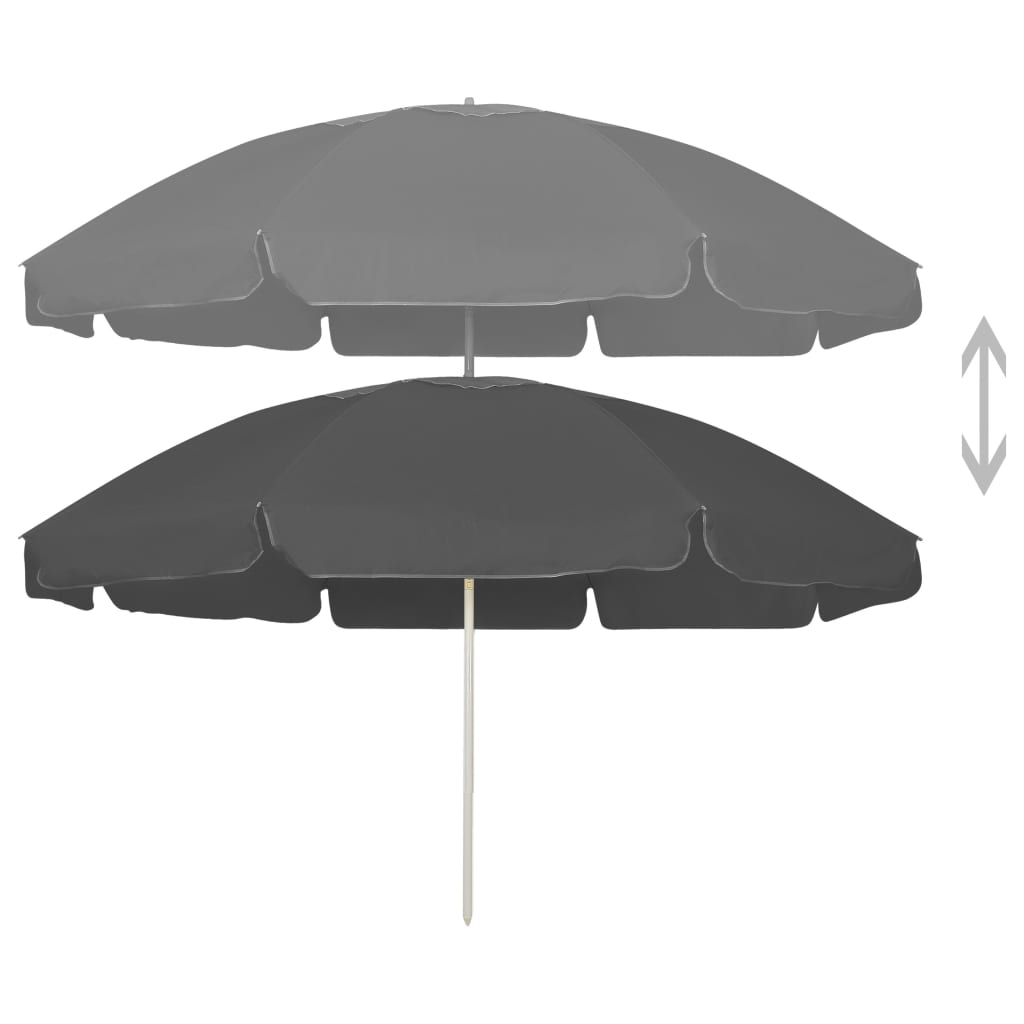 Guarda-sol de praia 240 cm antracite