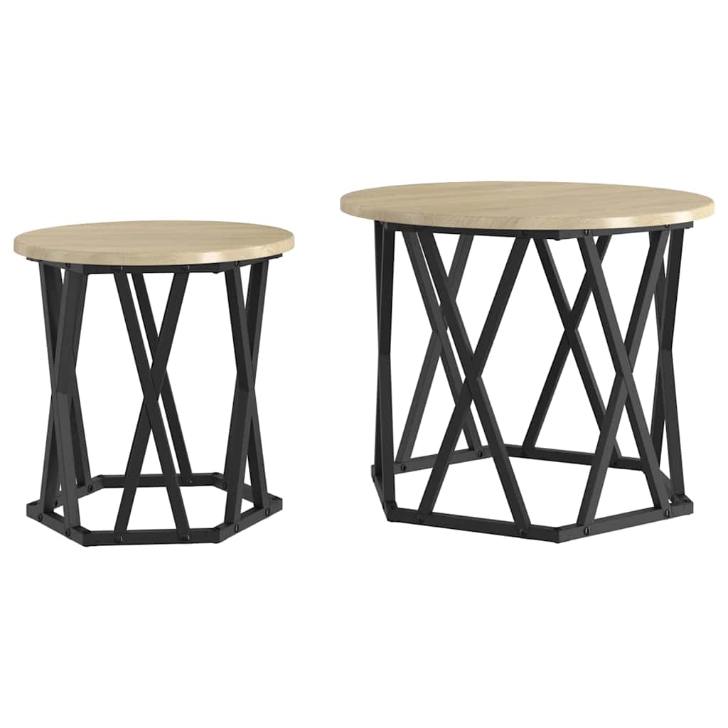 Mesa lateral 2 unid. carvalho sonoma 50 x 50 x 40 cm