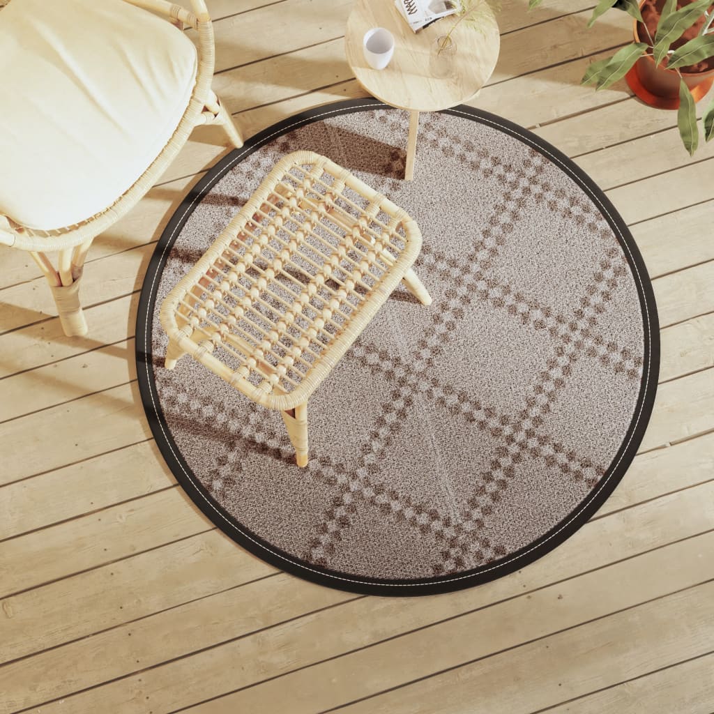 Tapete de exterior ø120 cm arakil PP castanho