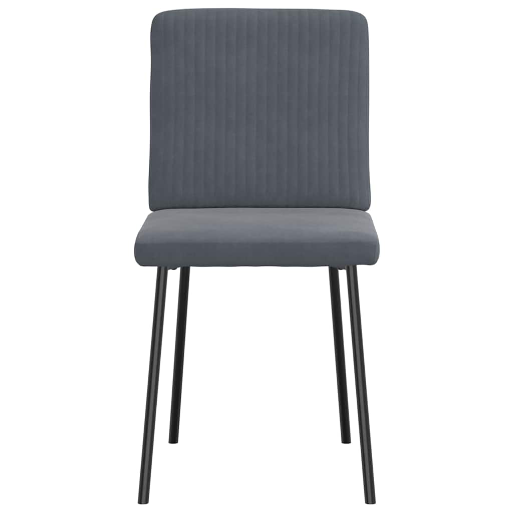 Cadeiras de jantar 2 pcs veludo cinzento-escuro