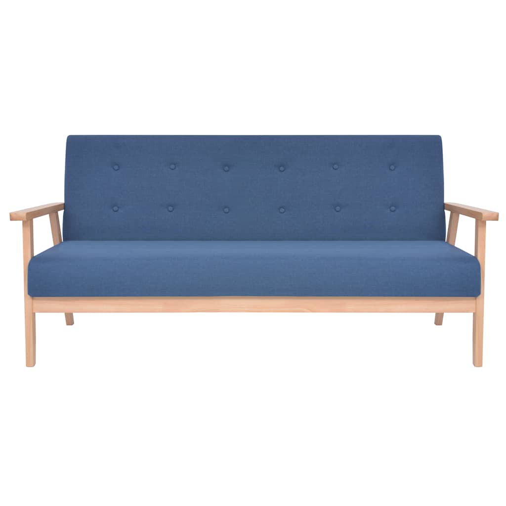 Conjunto de sofás 2 pcs tecido azul