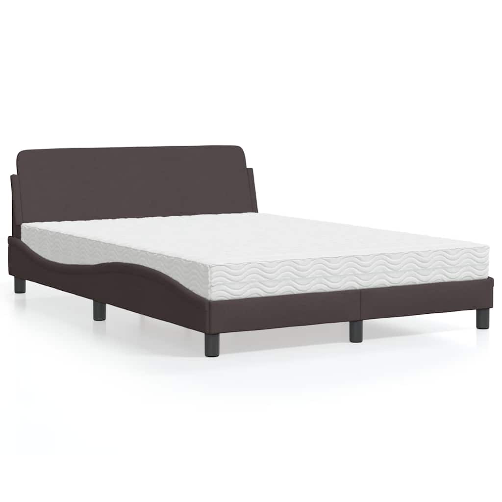 Cama com colchão dover 120x200 cm tecido castanho-escuro