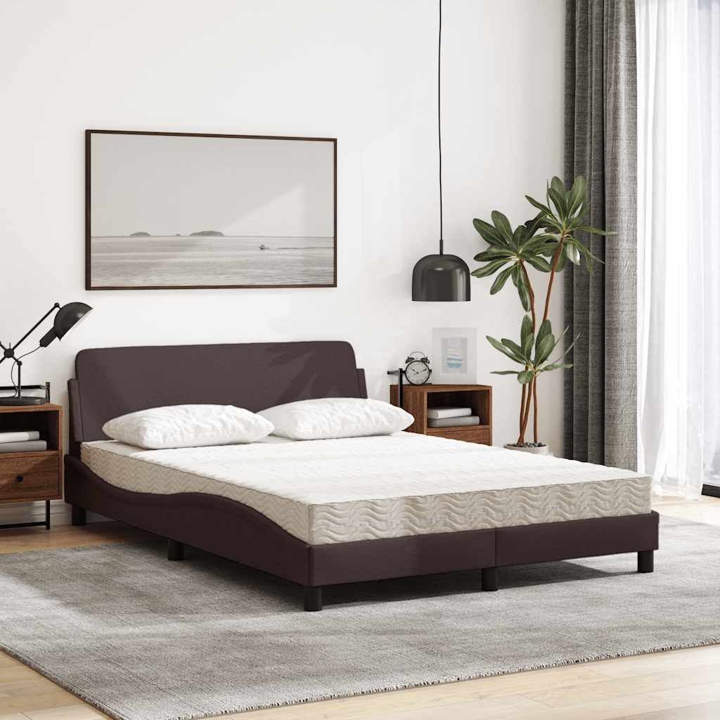 Cama com colchão dover 120x200 cm tecido castanho-escuro