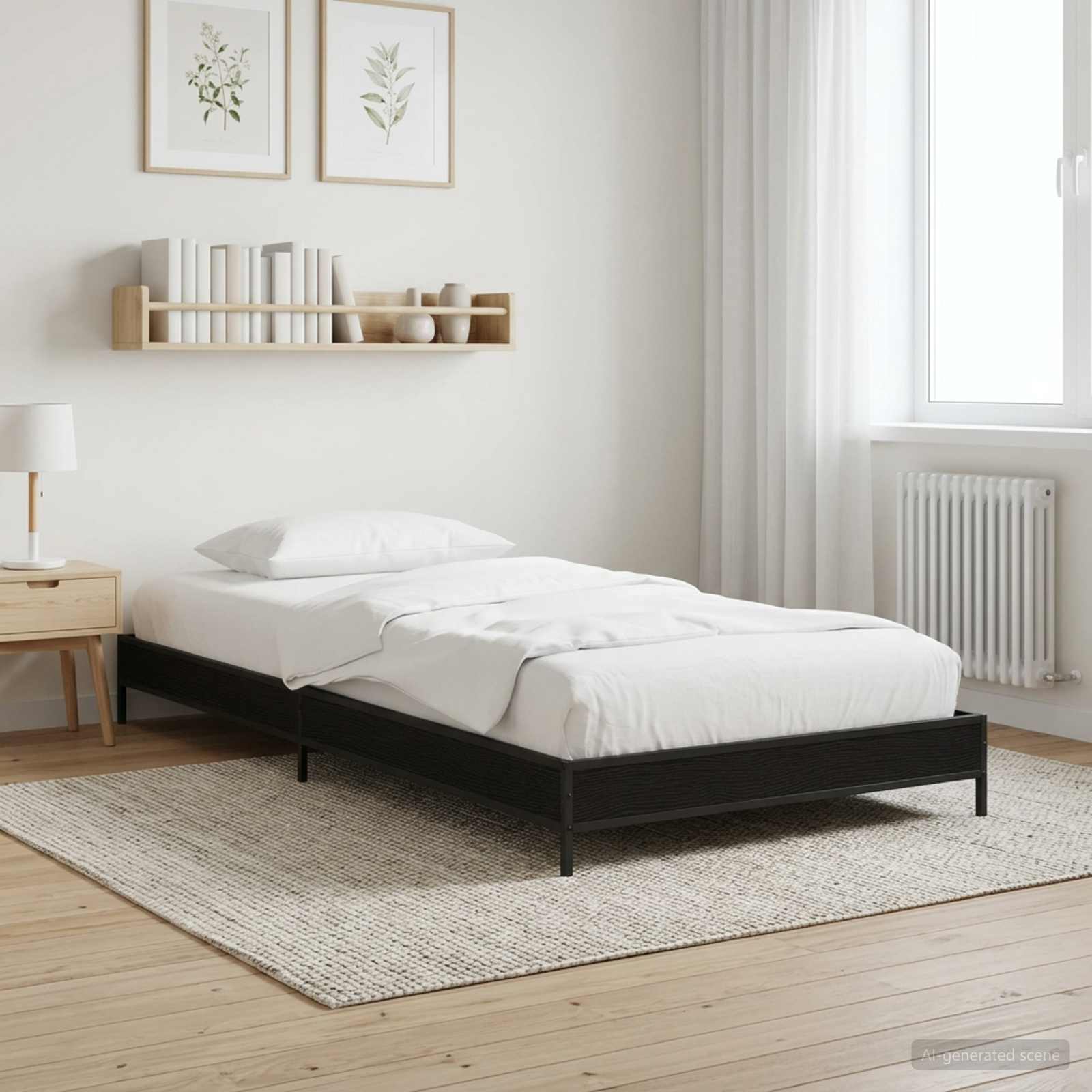 Estrutura da cama carvalho preto 80 x 200 cm