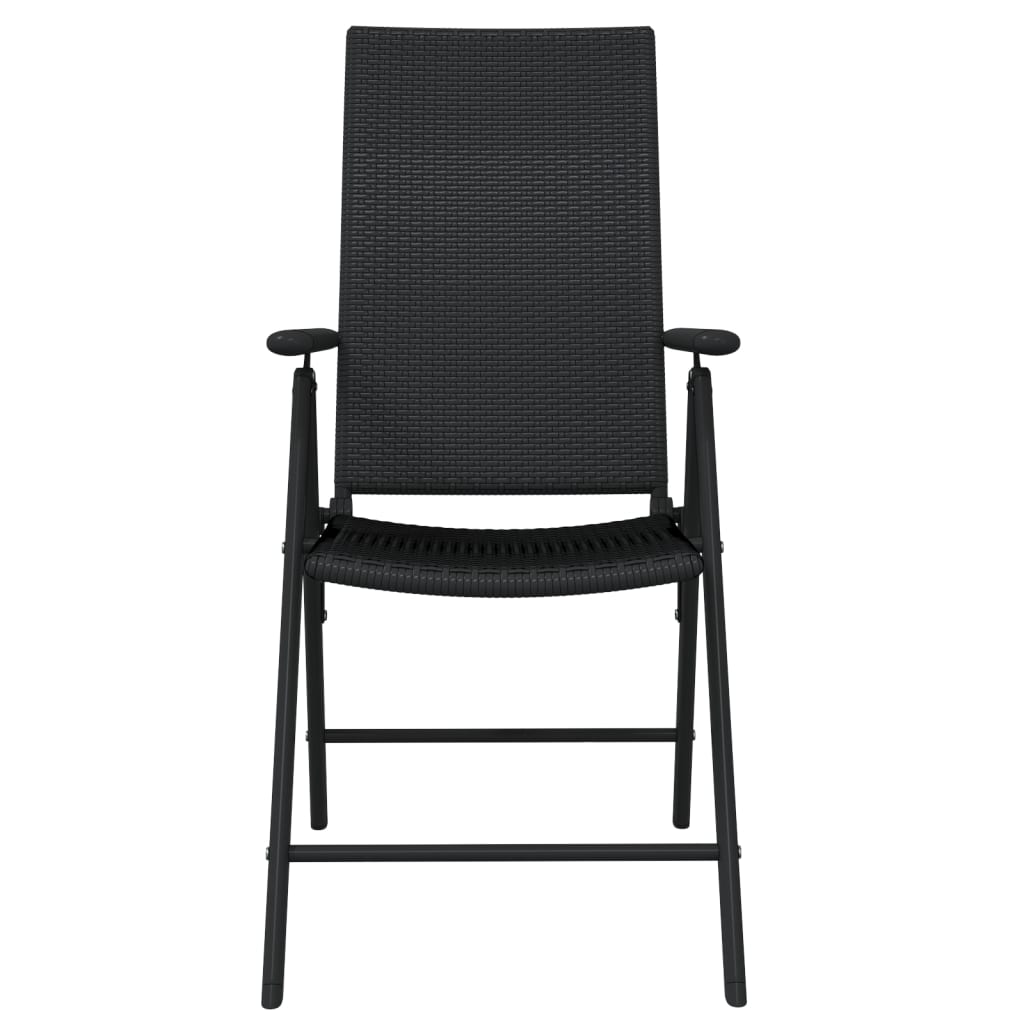 7 Pcs conjunto de jantar para jardim preto