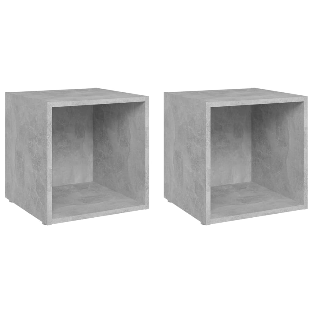 Móveis de TV 2 pcs derivados de madeira cinzento cimento