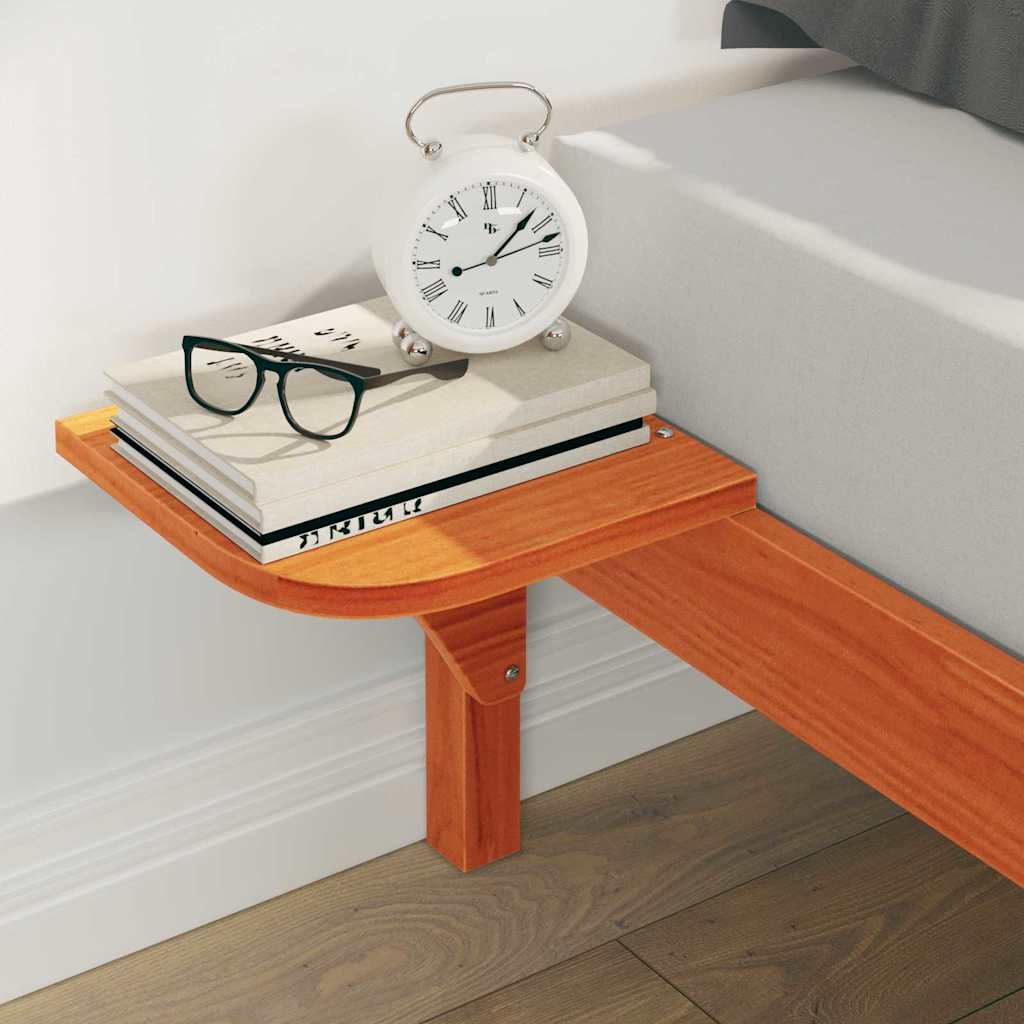 Cama com mesas laterais marrom cera 140 x 210 cm