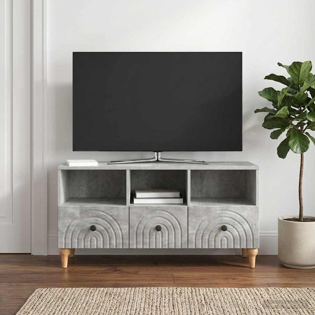 Gabinete para TV cinzento concreto 102 x 34,5 x 50 cm