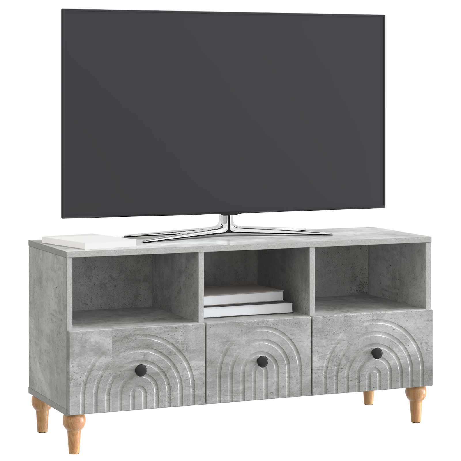 Gabinete para TV cinzento concreto 102 x 34,5 x 50 cm