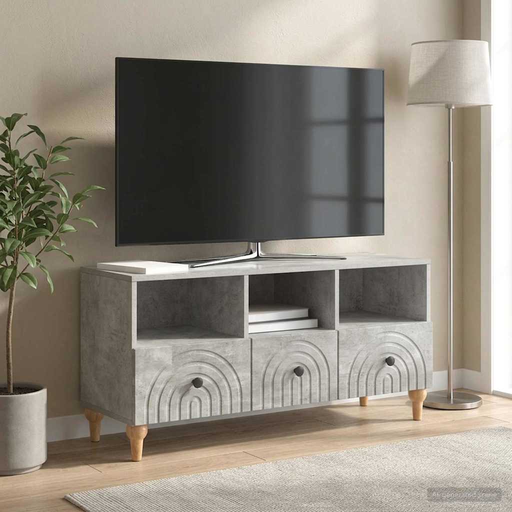 Gabinete para TV cinzento concreto 102 x 34,5 x 50 cm