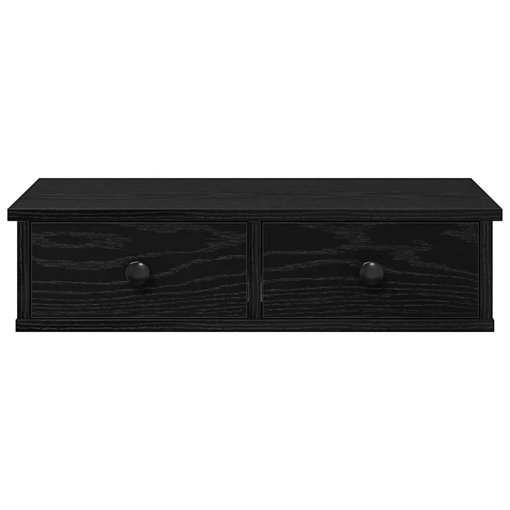 Prateleira parede c/ gavetas 60x28x15 cm deriv. madeira preto