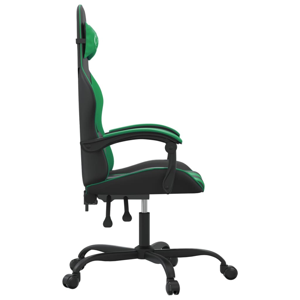 Cadeira gaming couro artificial preto e verde