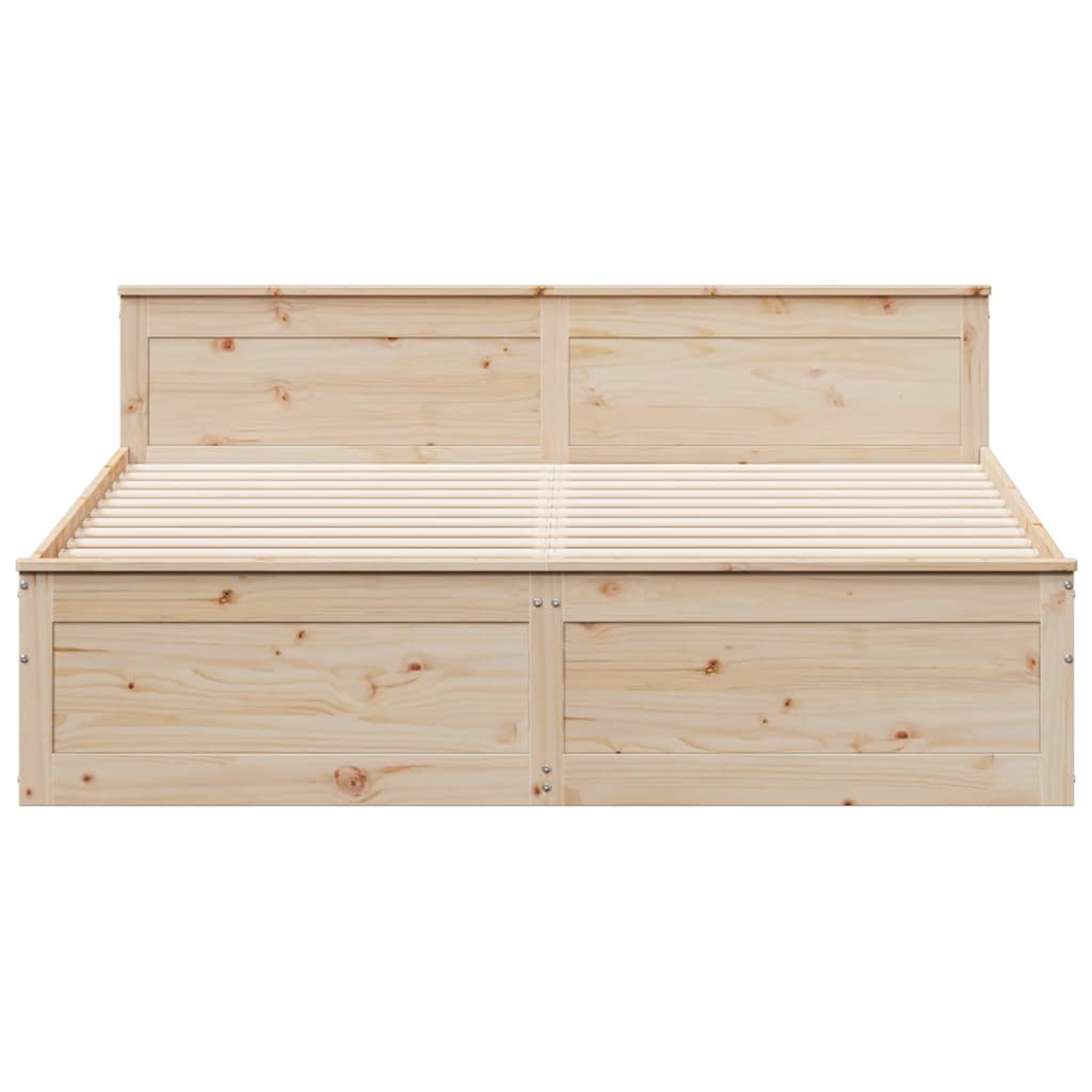 Cama sem colchão com cabeceira 180x200 cm pinho maciço branco