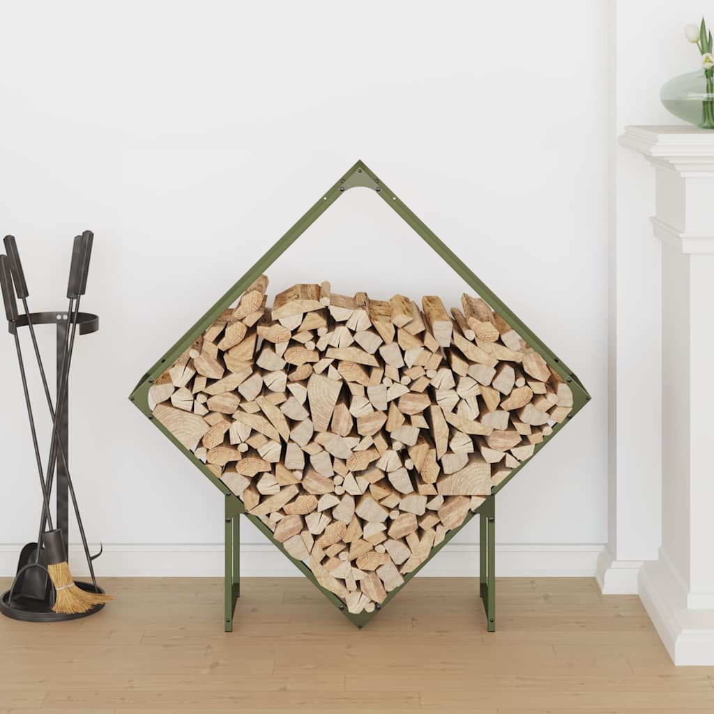Suporte para lenha aço laminado a frio verde azeitona