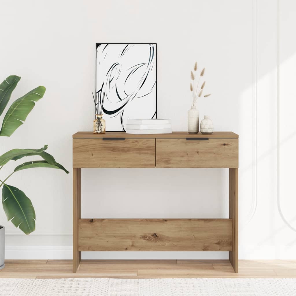 Mesa consola 90x36x75 cm derivados madeira carvalho artisiano