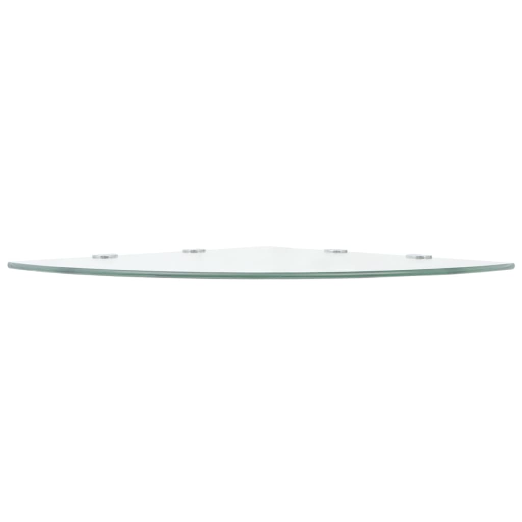 Prateleiras canto 2 pcs suportes cromados 45x45cm vidro transp.