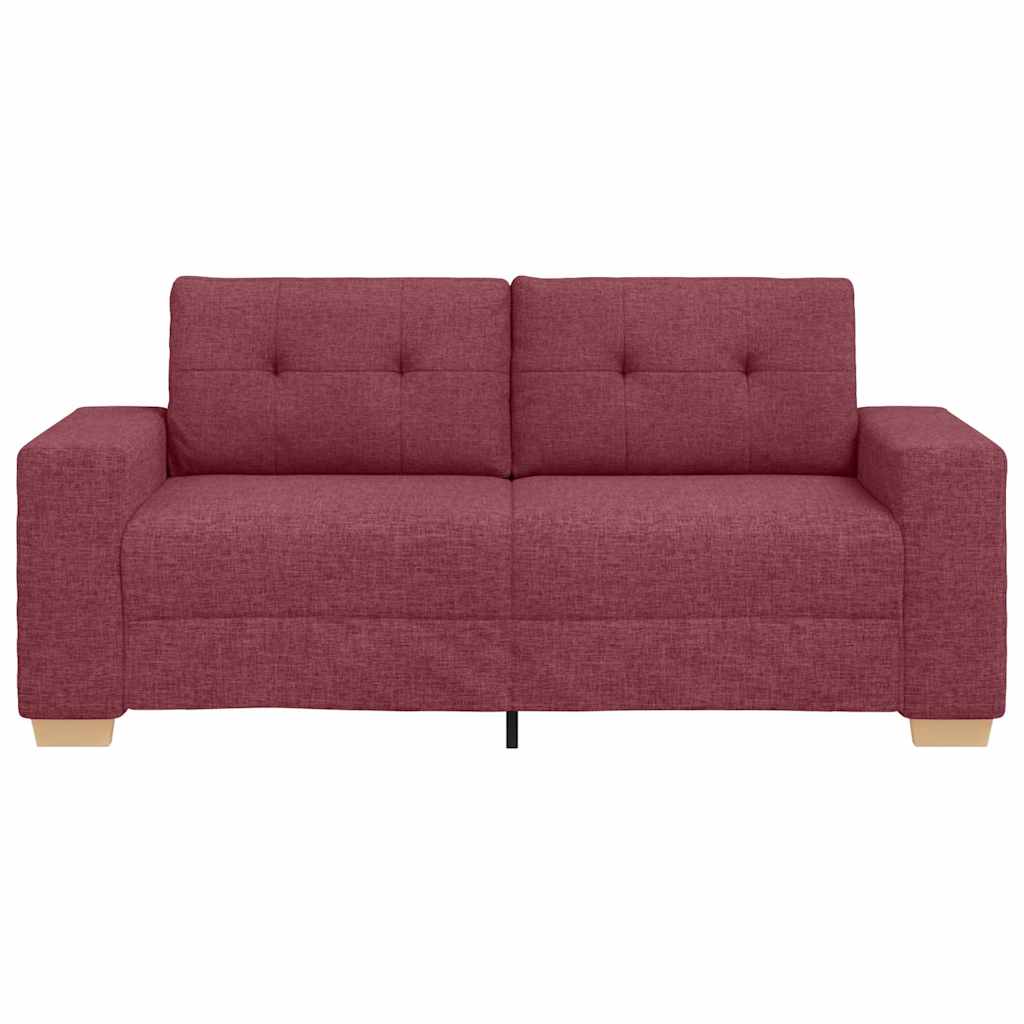 Sofá de dois lugares, vermelho vinho, 180x77x82 cm, tecido