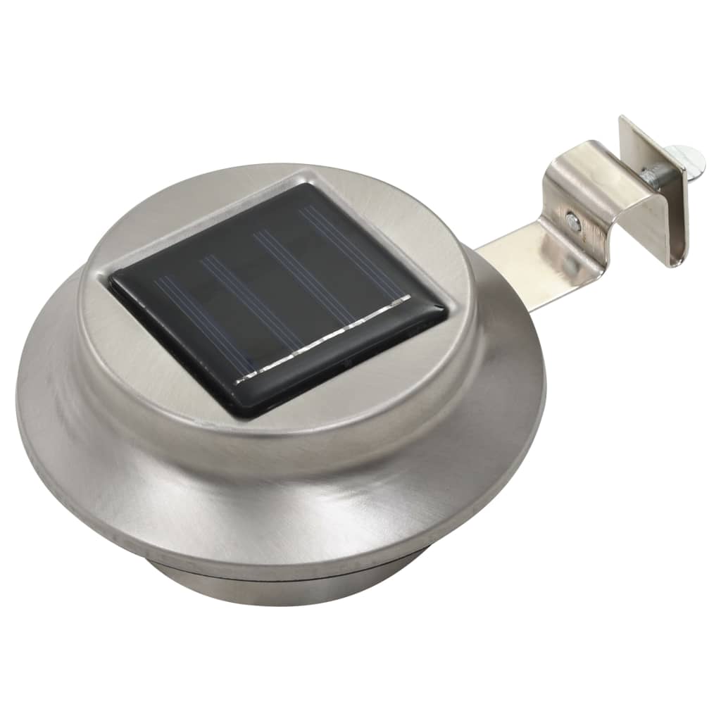 Candeeiro de exterior solar LED 12 pcs branco redondo 12 cm