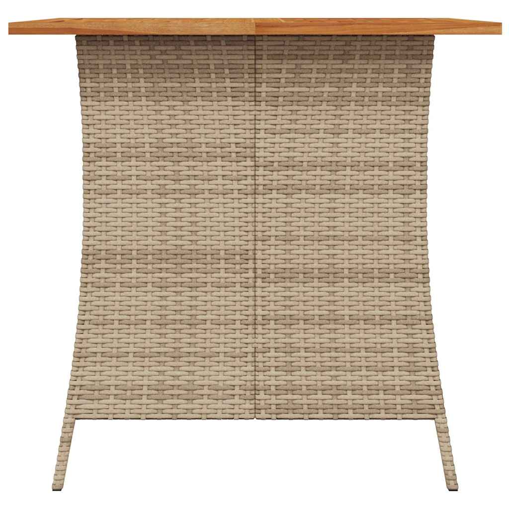 5 Pcs conjunto de jantar p/ jardim com almofadões vime PE bege