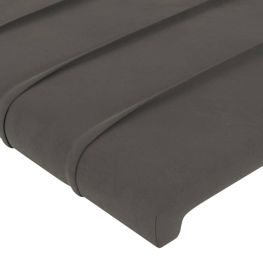 Cabeceira cinza escuro 90x5x118/128 cm veludo