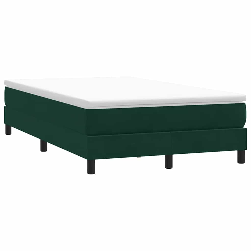 Box cama de primavera sem colchão verde escuro 120x210cm veludo