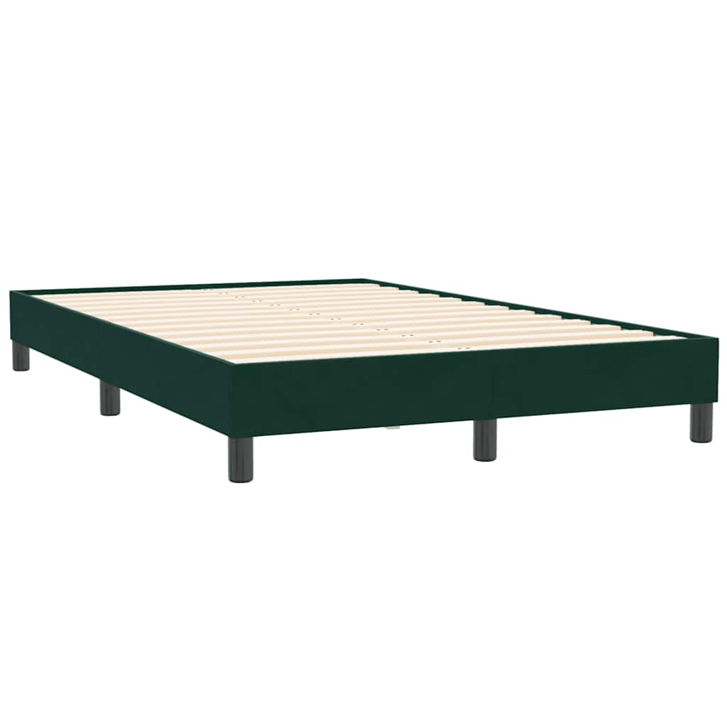 Box cama de primavera sem colchão verde escuro 120x210cm veludo