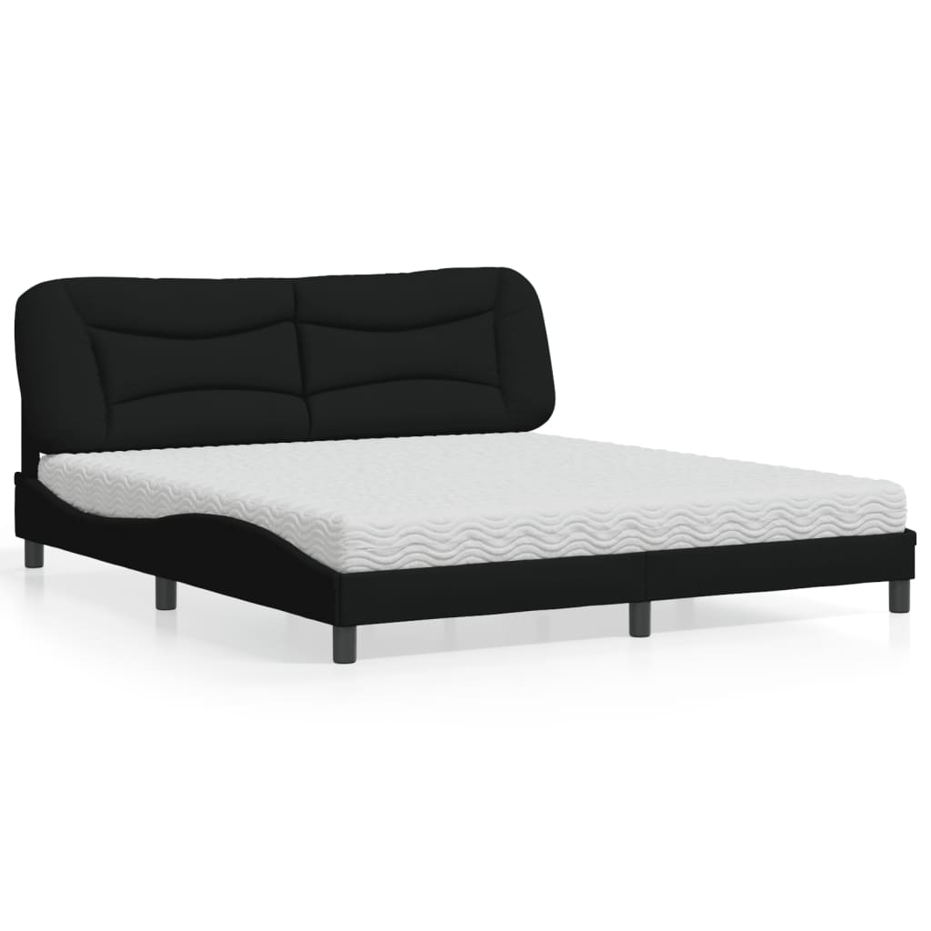 Cama com colchão hvar 180x200 cm tecido preto