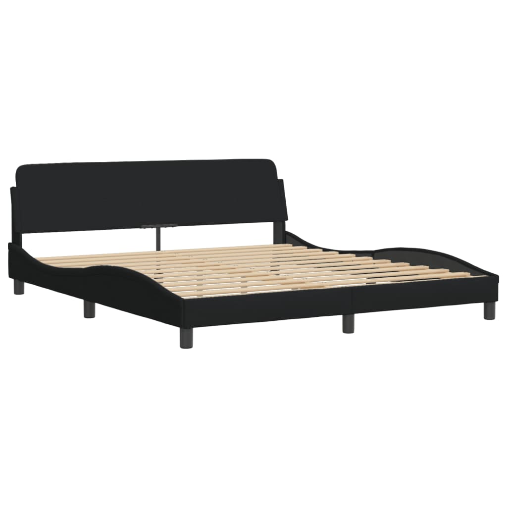 Cama com colchão hvar 180x200 cm tecido preto
