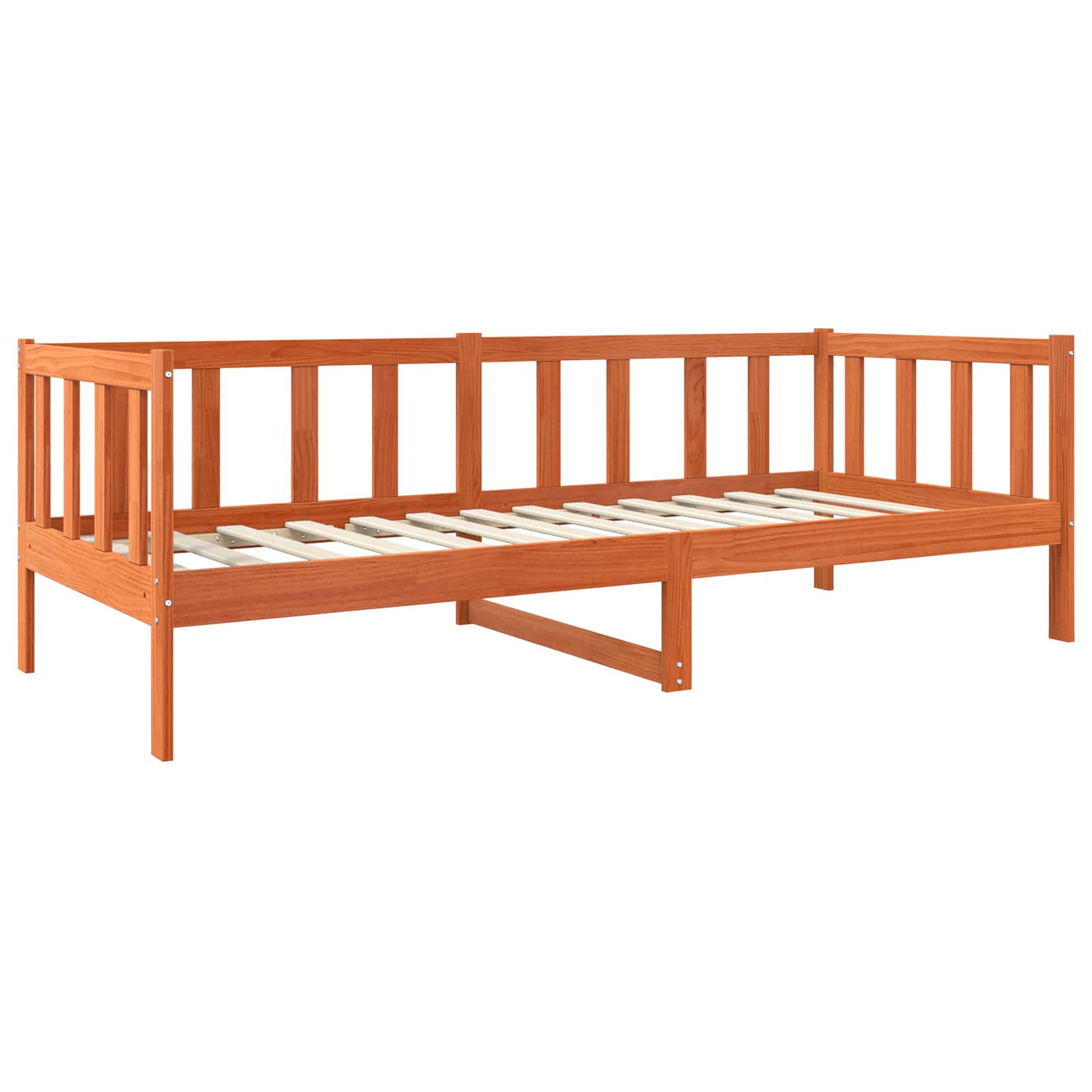 Estrutura da cama com cabeceira marrom cera 90 x 190 cm