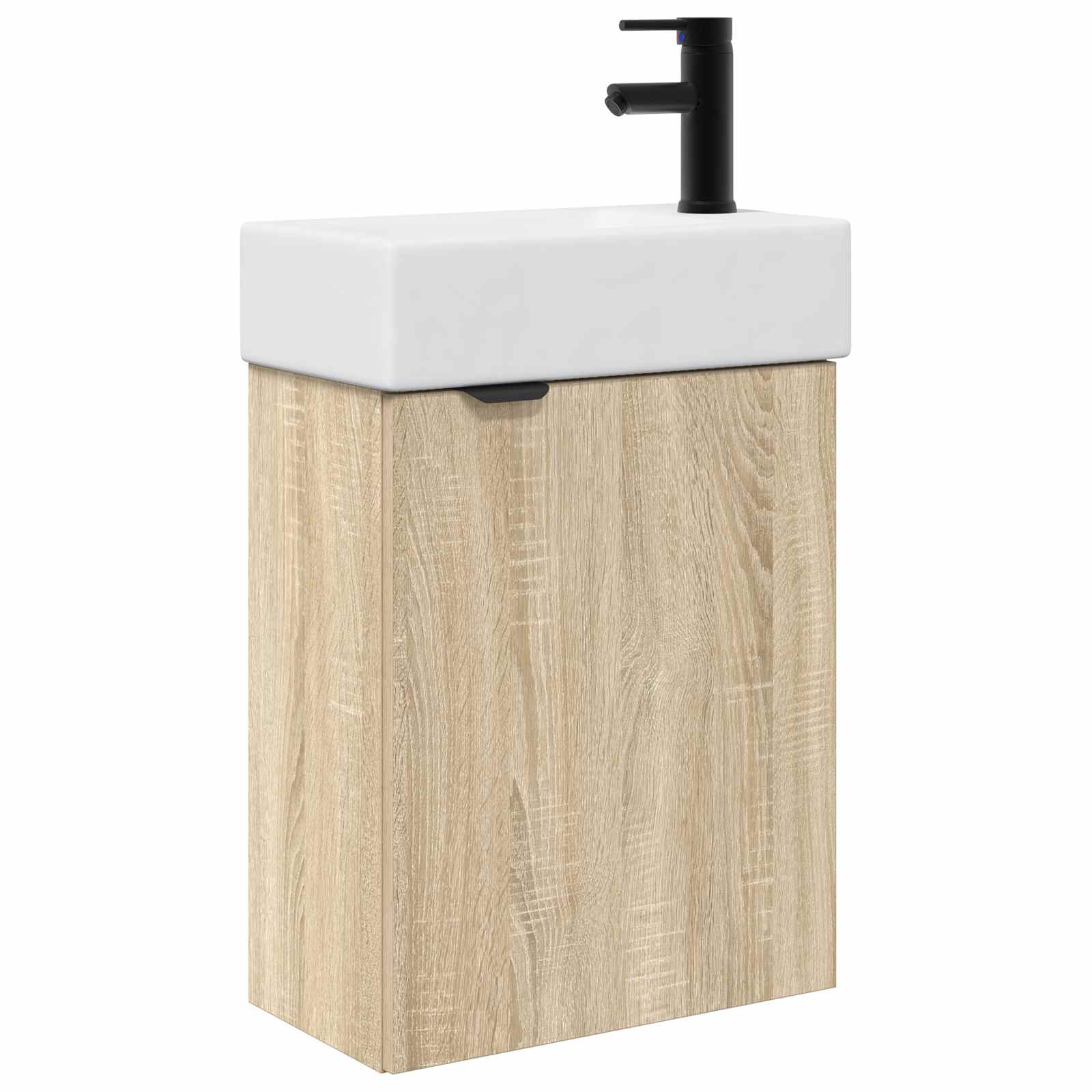 Conjunto de móveis de banheiro com torneira carvalho sonoma