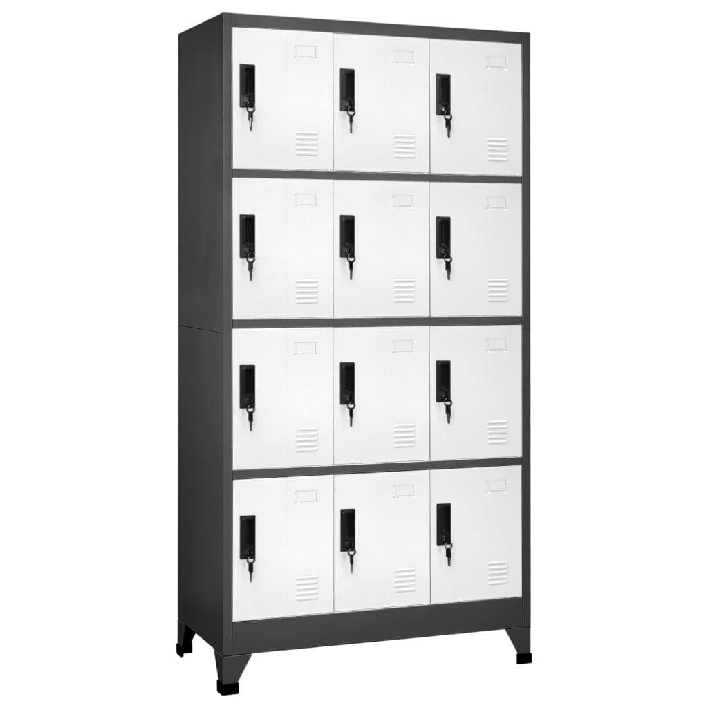 Cacifo aço 90x45x180 cm antracite e branco