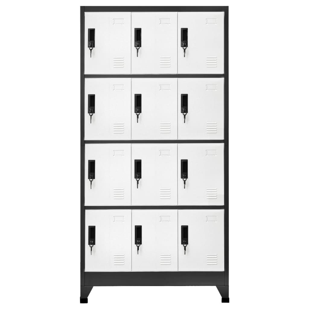 Cacifo aço 90x45x180 cm antracite e branco