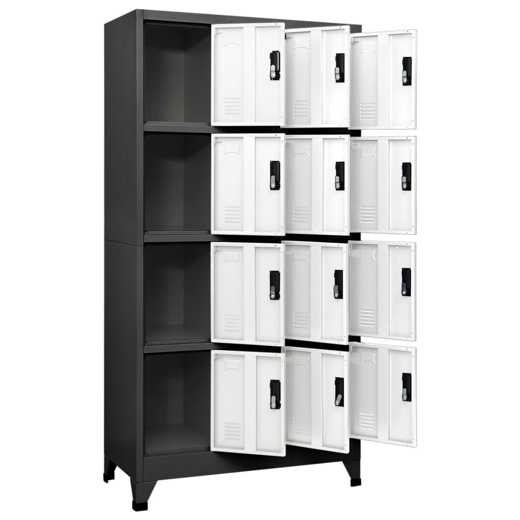 Cacifo aço 90x45x180 cm antracite e branco