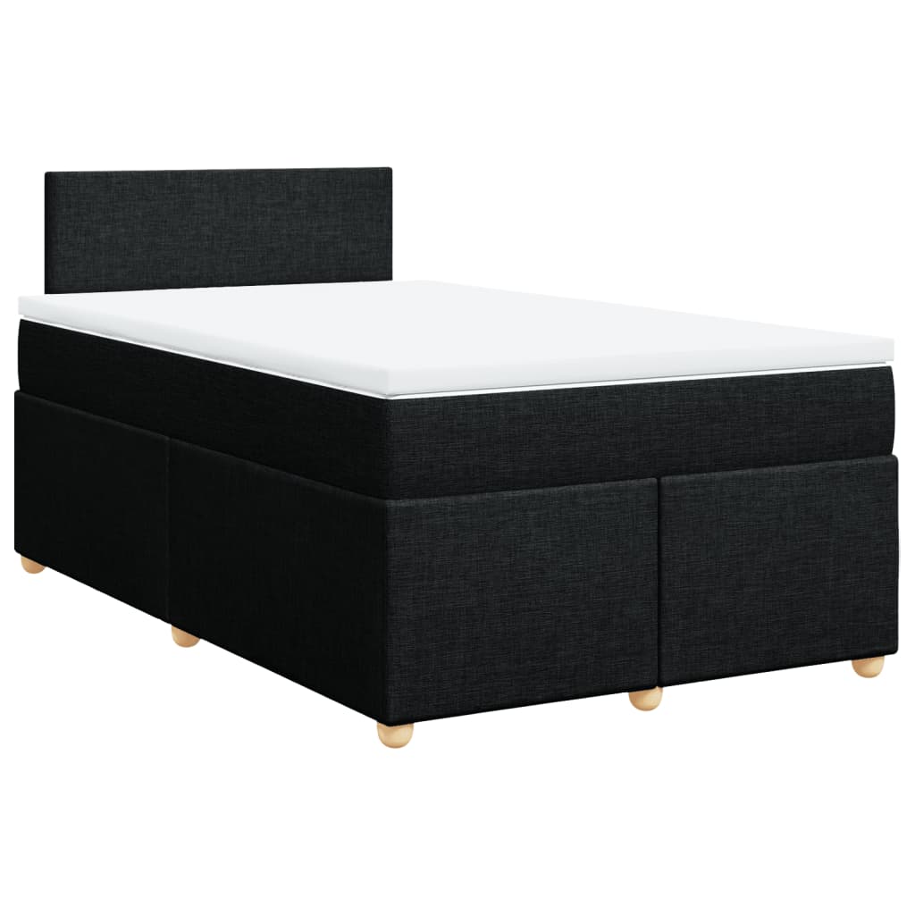 Cama com molas/colchão 120x200 cm tecido preto