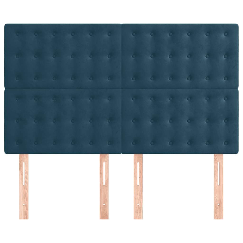 Cabeceira azul escuro 144x5x118/128 cm veludo