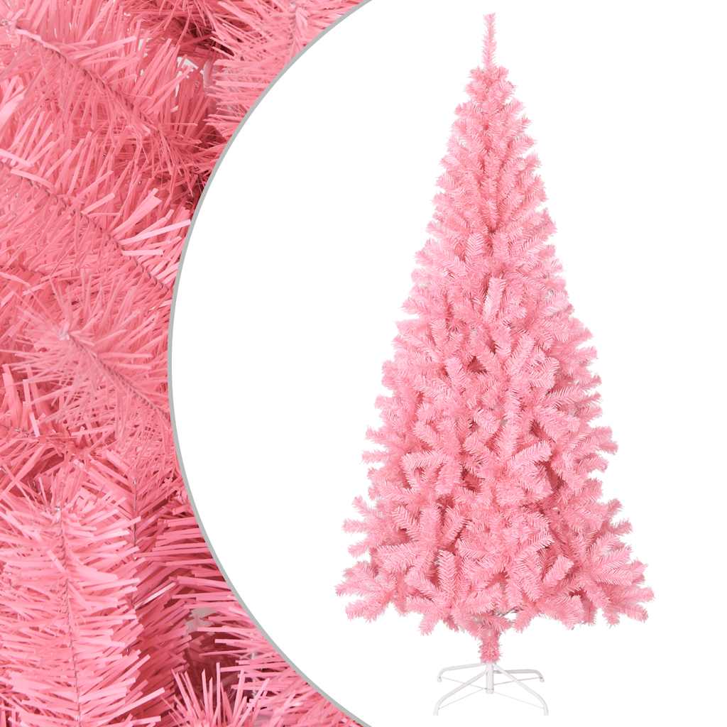 Árvore de natal artificial com suporte 180 cm PVC rosa
