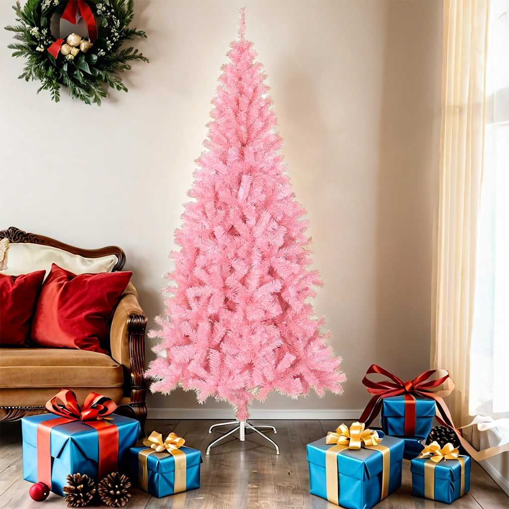 Árvore de natal artificial com suporte 180 cm PVC rosa