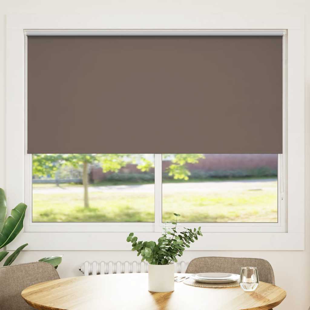 Cortina de rolo blackout, 144,4 x 175 cm, largura do tecido 140 cm, cor café.