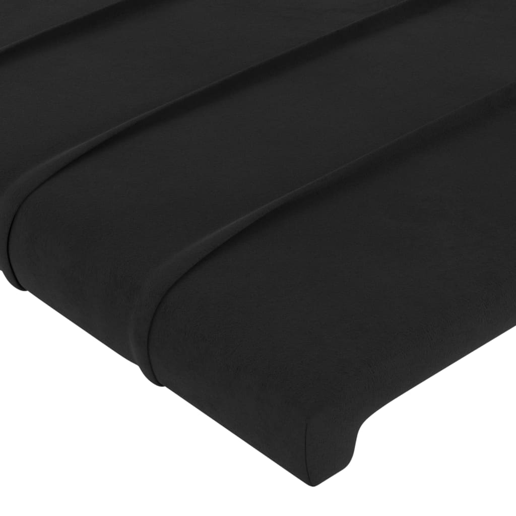 Cabeceira preta 144x5x118/128 cm veludo