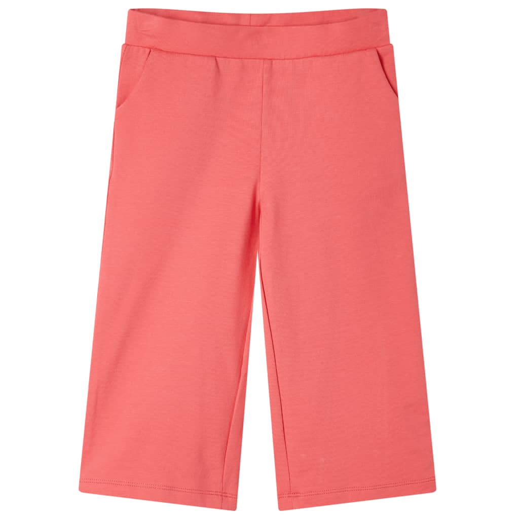 Calças de criança com pernas largas coral 104