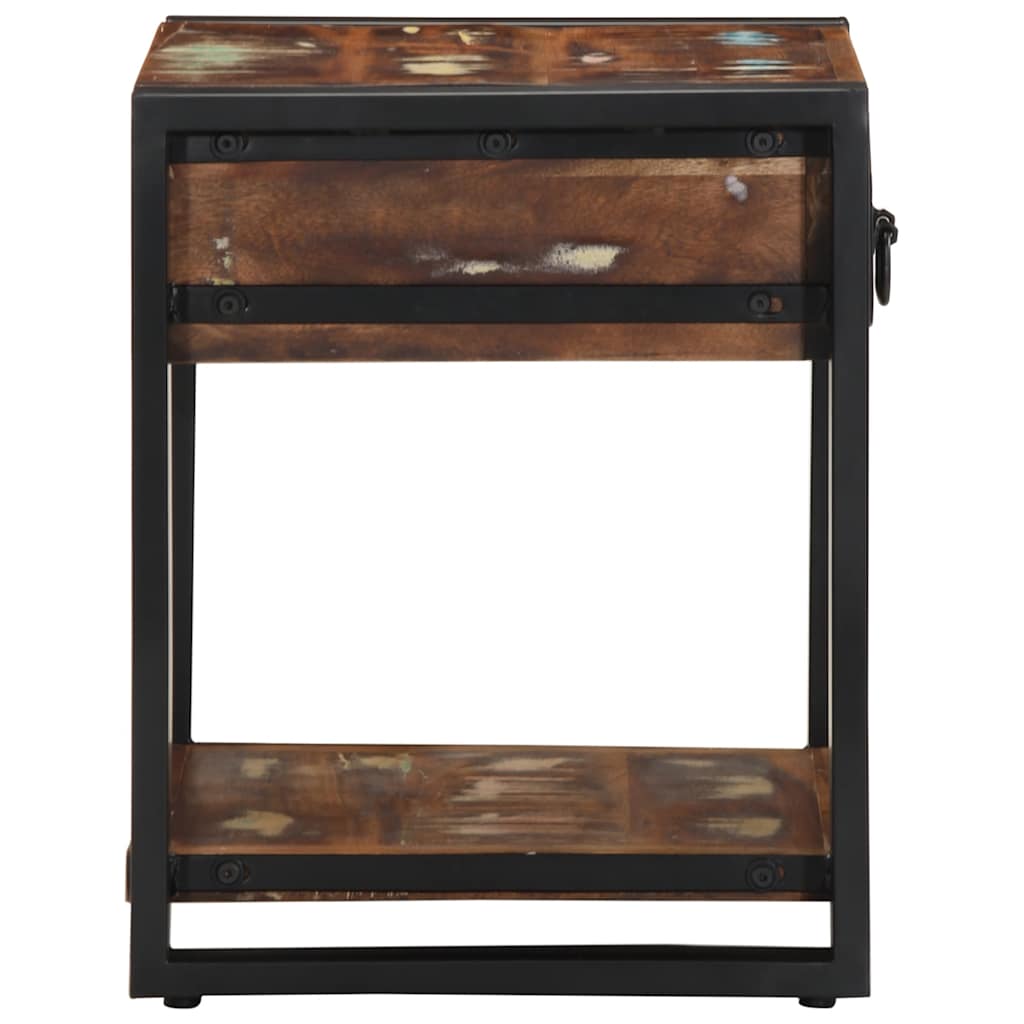 Mesa lateral multicor 40x40x50 cm madeira maciça recuperada