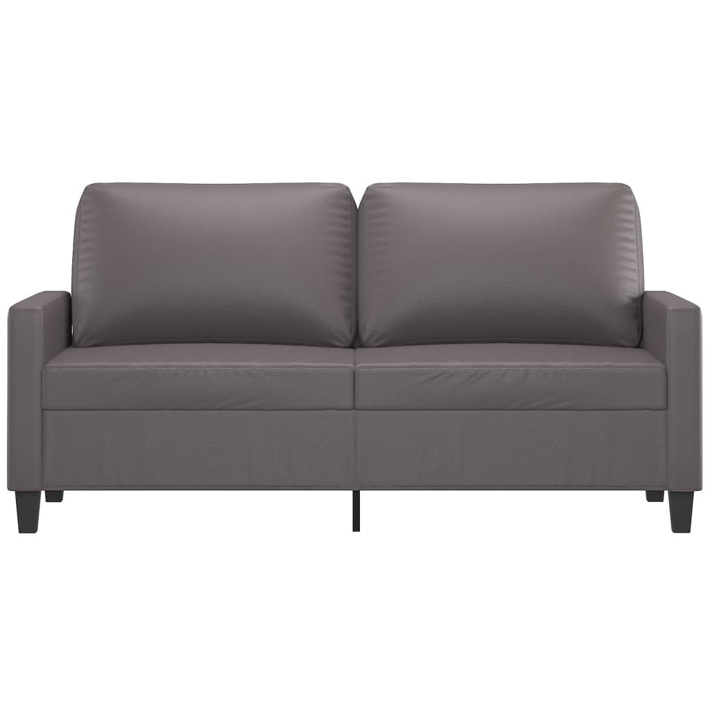 Sofá de 2 lugares 140 cm couro artificial cinza