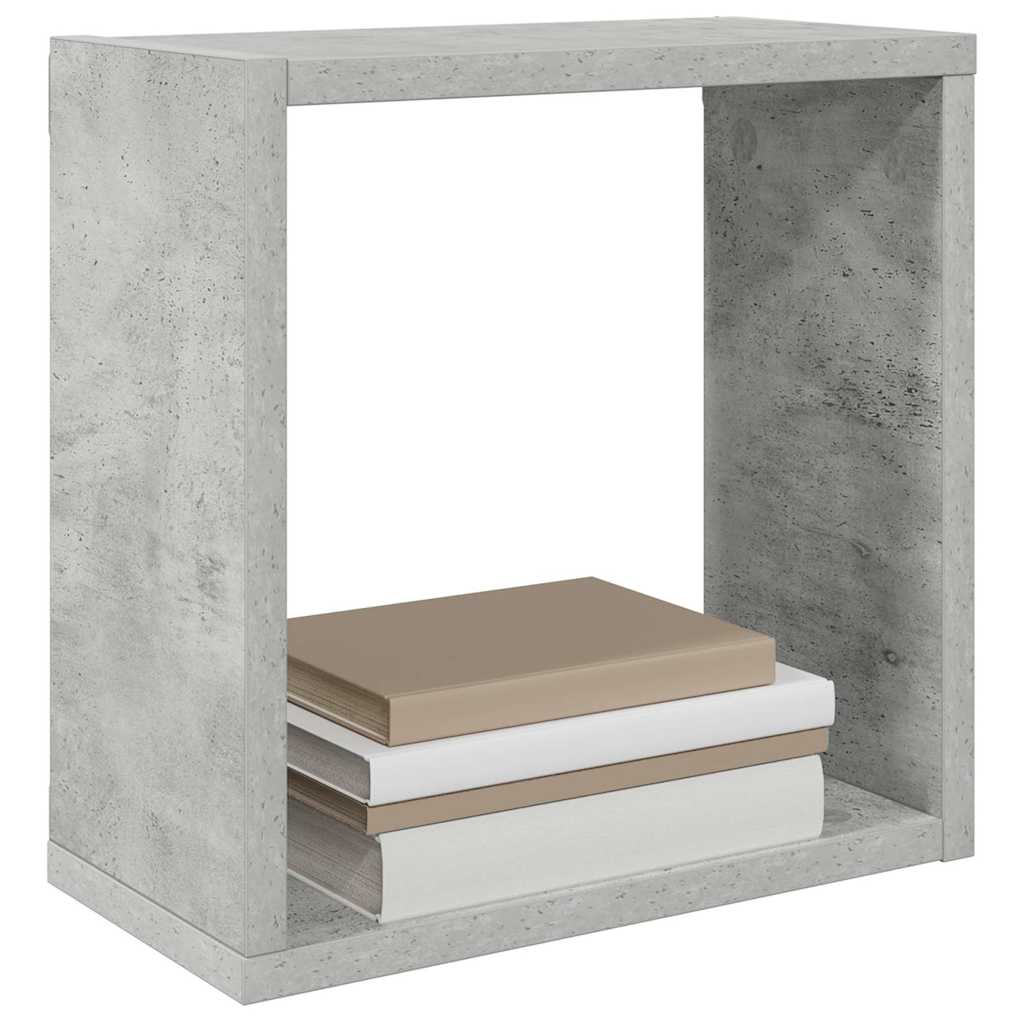 Prateleiras parede forma de cubo 2 pcs 30x15x30cm cinza cimento