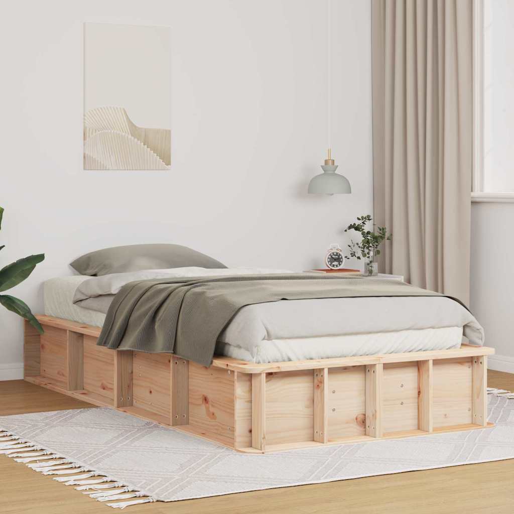 Estrutura da cama marrom cera 75 x 190 cm