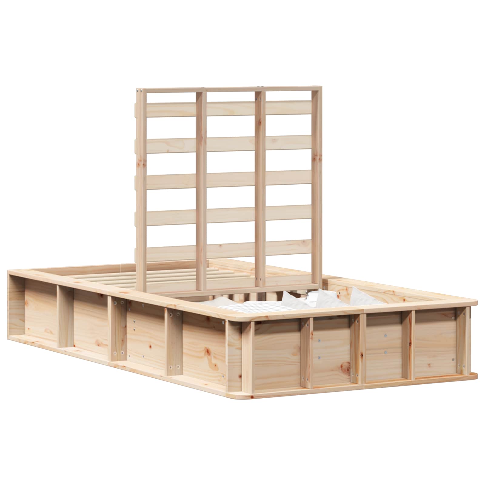 Estrutura da cama marrom cera 75 x 190 cm