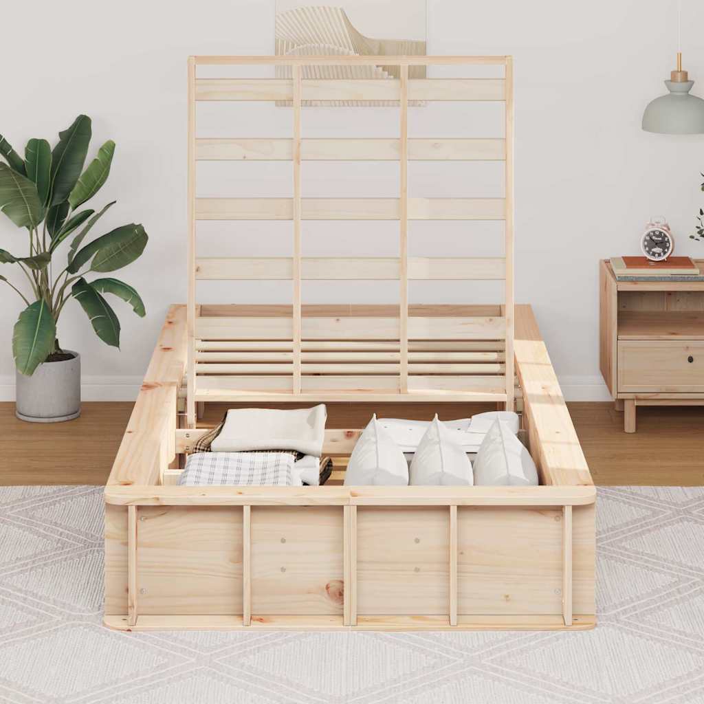 Estrutura da cama marrom cera 75 x 190 cm